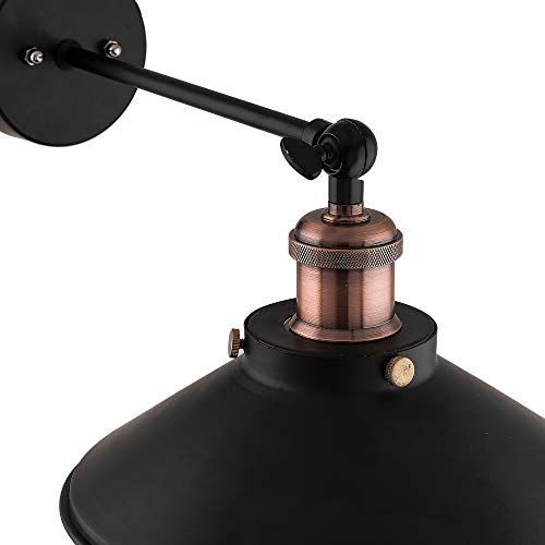 Image of Homesake Edison Cone Shade Wall Lamp, Antique Copper Vintage Industrial Loft, E27 Holder, Decorative, Swing Wall Light