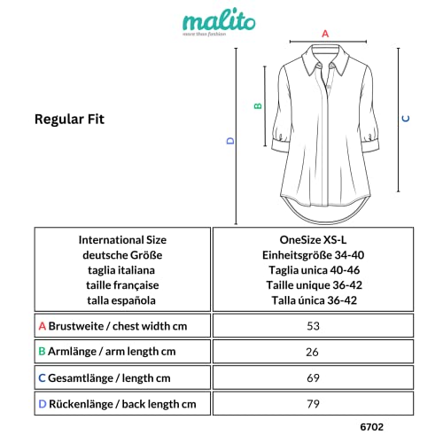 Malito Donna Camicetta con Animal-Print Safari 3/4...