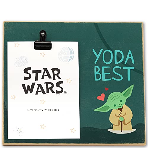 Open Road Brands Disney Star Wars Yoda Best Wood Photo Clip Frame for 5x7 Picture - Cute Star Wars Decoration - Great Gift Idea