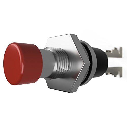 Interactivia - Solder-Free Miniature Momentary Push Button Switches Spst … (10 Pack - Red Normally Open Off-(On)) #TOP2