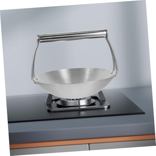 Wok de acero inoxidable con mango ergonómico para inducción miniatura 4