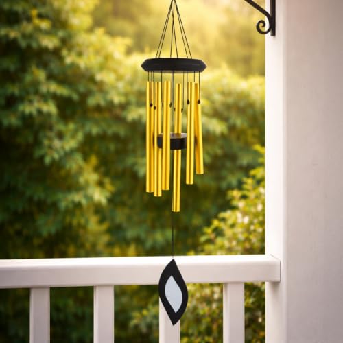 Image of ZAICUS Golden Wind Chime, Metal Wind Bell for Home, Garden, Balcony, Patio & Outdoor Decor