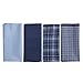 MH1006 Handmade Contemporary Fashion 4 Blue Cotton Handkerchiefs For Mens Navy Blue Designer Presents Idea By Y&G