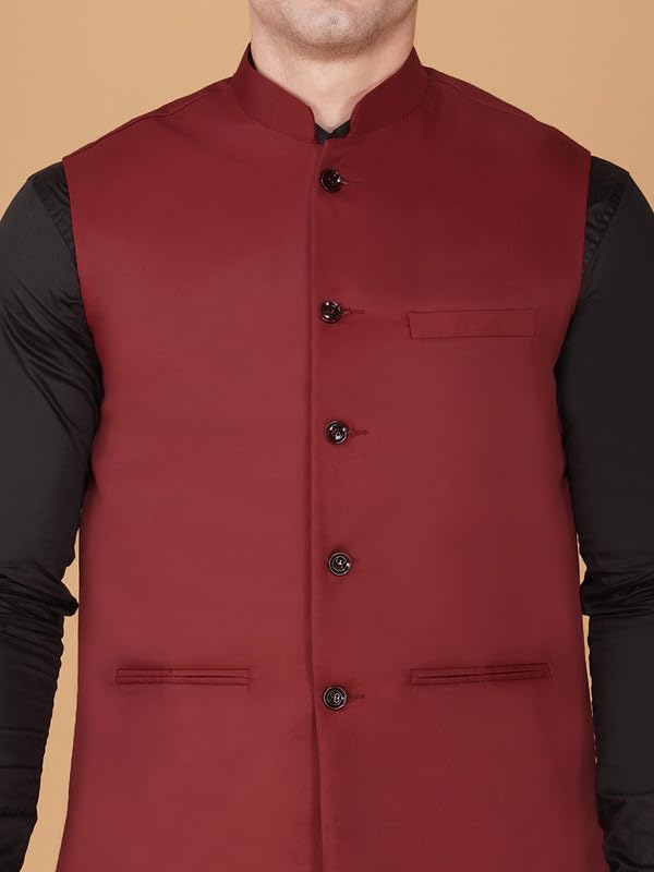 Image of DEIFIC Bandi Modi Koti, Nehru Jacket for Men, Cotton Waistcoat for All Occasion: Diwali, Wedding, Ethnic, Office Party, Formal & casual Look