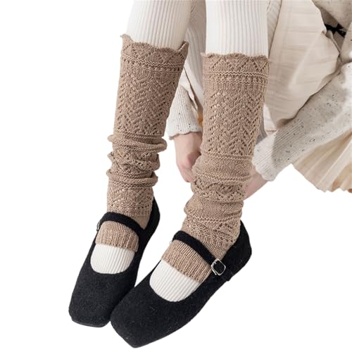 carotoe Chaussettes longues en tricot de couleur sous-cultures jambières hiver chaud cheville tas chaussettes mi-bas bas Harajukus Boot chaussette Lolitas cheville tas