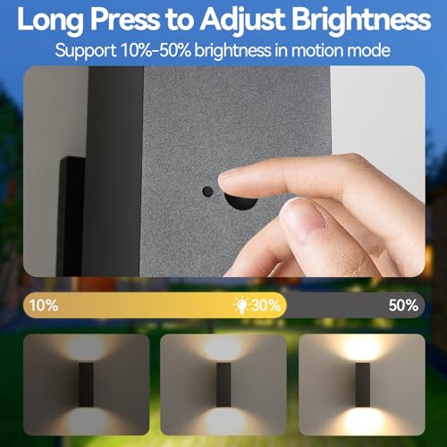 SHlMR Motion Sensor Porch Light 2 Pack, Dusk to Dawn Outdoor Light Fixture Wall Mount with Bulbs Include, Black Outdoor Sconce Lights Aluminum, Modern Up and Down Outside Lights for House, ETL Listed by SHIMR - Image 6
