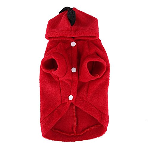 Phezen 2014 New Style Adorable Dinosaur Style Sweetie Pet Dog Puppy Coat Dog Hoodie Jumpsuit Soft Cozy Pet Clothes Costume(X-Large, Red) #TOP2