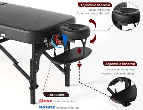 Image of CLORIS 84 inch Professional Massage Table 3 Section Portable Hold Up to 1100LBS