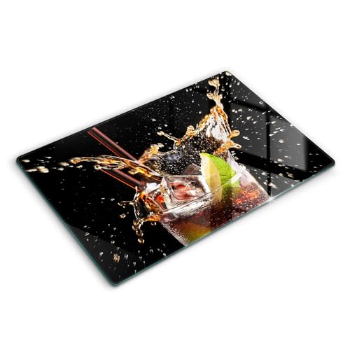 Planche à découper induction premium Wallfluent 80x52cm en verre de sécurité haute qualité