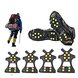 Edelstahl Schuhspikes Anti-Rutsch Steigeisen mit 11 Zähnen – Eisspikes für Schuhe zum Wandern,...