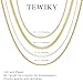 Tewiky Layered Necklaces for Women Non Tarnish- Chunky 14k Gold Plated Herringbone/Snake/Rope/Box/Cuban Link Chain for Women Waterproof Layering Stack Choker Necklace Trendy Dainty Tarnish Free Jewelry Set