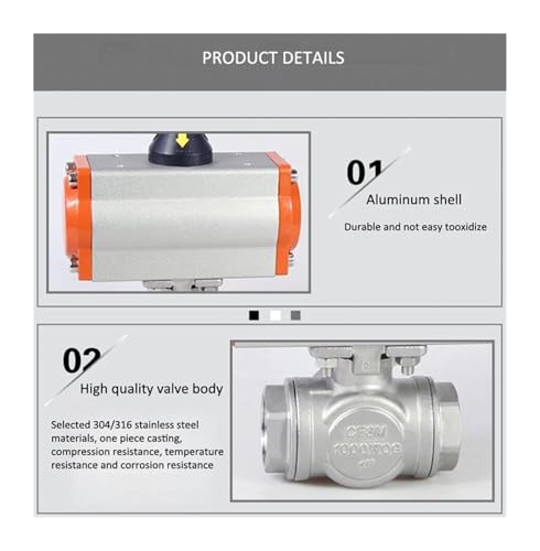 Vanne à commande pneumatique DN15 actionneur double effet 304