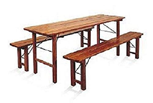 Preisvergleich Produktbild Oktoberfestgarnitur Biergartengarnitur Festzeltgarnitur Klappgarnitur " Modell Bavaria Oktoberfestdesgn" Gartengarnitur1 A Brauereiqualität auch für den dauerhaften Außenbereich keine Baumarktware sondern 1A Brauereiqualität für Biergärten Gewerblicher Bereich geeignet holzbohlenstärkelattiert