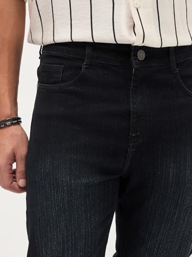 Image of Urbano Fashion Men's Straight Fit Washed Denim Jeans Stretchable