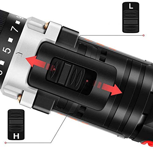 Zwei-Gang-Einstellung Schlag-Akku-Bohrschrauber-Set, Schnellladegerät, LED-Leuchten, professioneller, industrieller, aufladbarer Akku-Bohrschrauber, stufenloser Geschwindigkeitsschalter, Sch – Bild 4