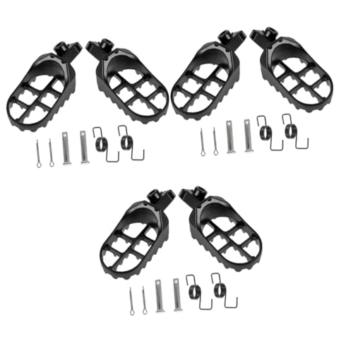 Gatuida 3 Pares Estribo Para Motocicleta Clavijas Para Los Pies De La De Cross Accesorios Para De Cross Gato De Motocicleta Reposapiés Suciedad Pedal Black Aleación De Aluminio