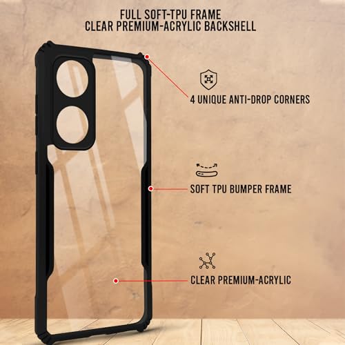 Image of Jkobi Back Case Cover for Vivo Y100 (Shockproof with Polycarbonate Clear Panel | Professional Black)