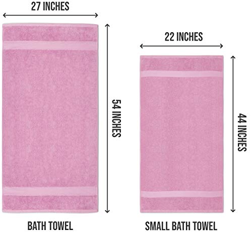 Image of Utopia Towels 6 Pack Medium Bath Towel Set, 22 by 44 Inches, 500 GSM 100% Ring Spun Cotton, Lightweight and Highly Absorbent Quick Drying Premium Towels for Hotel, Spa and Bathroom, Pink