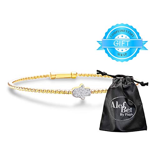 Hamsa Bracelet Bangle For Women In Yellow Gold #TOP4