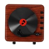 Atractivo de diseño retro: este tocadiscos de estilo vintage combina la estética retro con la funcionalidad moderna, lo que lo convierte en un altavoz decorativo perfecto para su hogar u oficina, mini altavoz inalámbrico, altavoz tocadiscos