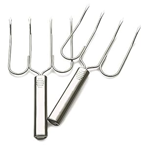 Rsvp international endurance stainless steel turkey roast lifters set of 2 transfer turkey or ham easily long handles for strong grip dishwasher safe great for thanksgiving  urban country home decor