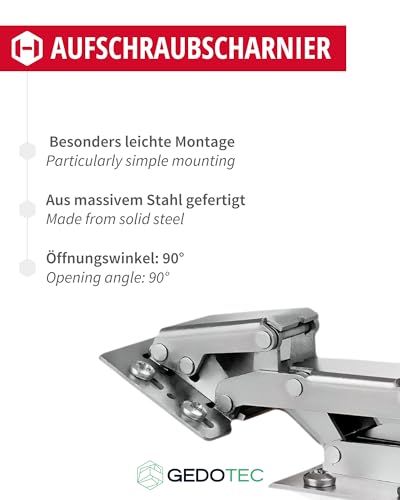 Gedotec CH 300 Caravan Hinge, Nickel-plated Steel, Lot de 10 - Image 3