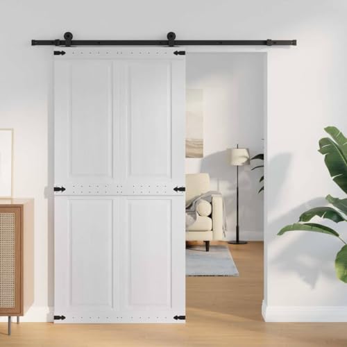 Mokuyary Corona - Puerta blanca de madera, 100 x 210 cm, puerta interior para salón, dormitorio, cocina