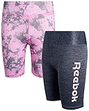 Reebok Girls Active Shorts - Spandex Athletic High Waisted Gym Workout Yoga Bike Shorts (2 Pack), Size X-Large/(14/16), Marble/Midnight