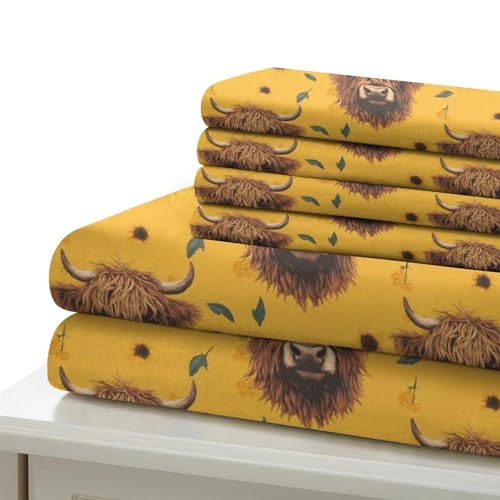Parure housse de couette bétail Highland imprimé 3D microfibre 135x200cm - 7