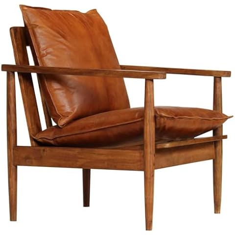 Fauteuil Cuir vidaXL Acacia Marron Cover