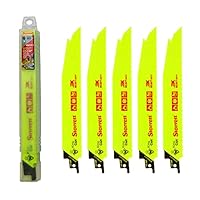 Starrett Bi-Metall-Säbelsägeblatt - 5 Stück BTR81014-5 King-Cut 200 mm/8 Zoll 10 - 14 TPI Unified Shank Heavy Duty Cutting - Kompatibel mit Bosch, Dewalt, Makita und vielen anderen