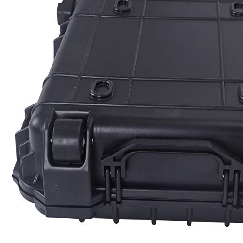 Meijia Portable All Weather Rolling Hard Rifle Case With Wheels,Customizable Fit Foam Inserted, Elegant Black,48.42X16.14X6.29Inches #TOP6