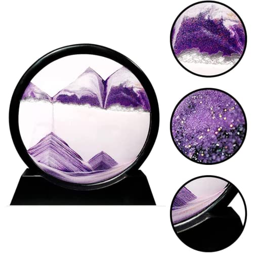 Image of NYRWANA Sand Art, Moving Sand Art,Sand Art Decor Wall Painting, Natural Landscape in Motion Display with Flowing Sand Frame for Home Decor, Diwali Gift Item (10 inch, Purple)