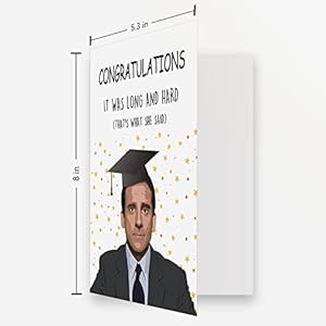 OJsensai Happy Graduation Card for Him Her, Congratulations Graduate, Michael Scott Card for Classmates, Funny Gifts for Graduate OJsensai Happy Graduation Card for Him Her Congratulations Graduate Michael Scott Card for Classmates Funny Gifts for Graduate