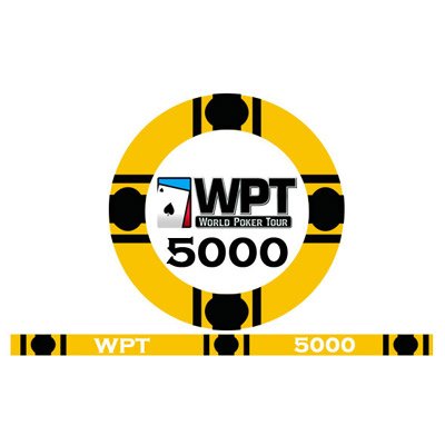 WPT World Poker Tour Replica Poker Chips Value 5000 Blister Pack of 25 10g Ceramic Chips