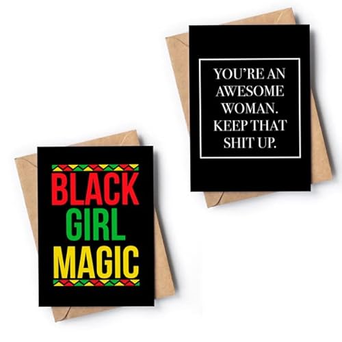 African Birthday Card Bundle - African American Mother's Day Gift Set - Mothers Day Card - Empowering Gift Set for Mom, Sister, Daughter, Friend - Awesome Gift for Women Bundle