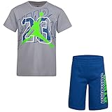 zapatillas nike 720 para mujer  Nike Jordan - Conjunto de camiseta y pantalones cortos para niño Elevated Classics gris Cod 85B213-BAJ, gris/azul., 6-7 Años