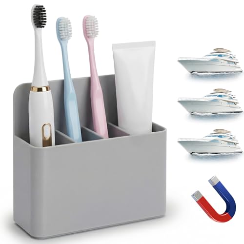 JUIEYIR Magnetic Toothbrush Holder for Cruise Essentials Travel Toothbrush Holder for Bathrooms Cruise Cabin Essentials Must Have for Alaska & Caribbean Cruises