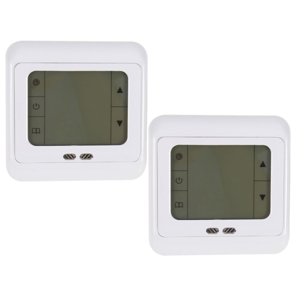 Termostato Controllo Riscaldamento Pezzi 2 e per Digitale Programmabilesplay Lcd Grande Temperatura, Mini in Scatola Giunzione PC Bianco, 220v 50/60hz Ambiente Pavimento