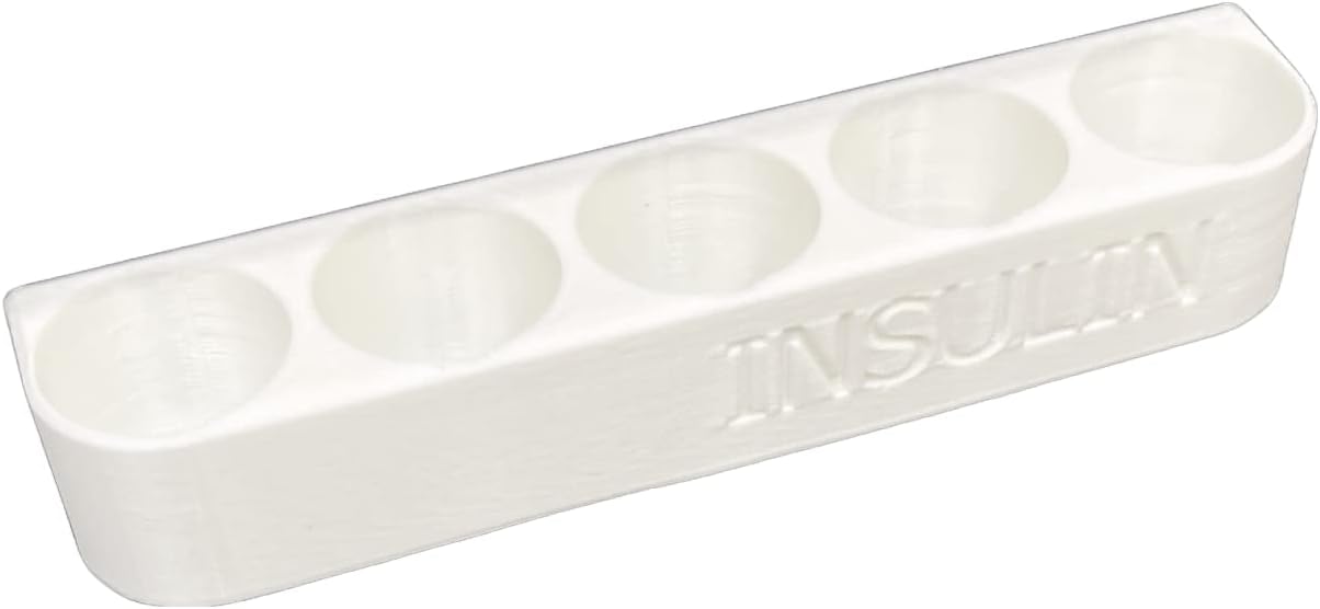 Refrigerator Wall Caddy for Insulin Vial Storage- Compatible with U-100 Vials 24mm (.94 inches) Diameter (See Description for Common Brands)