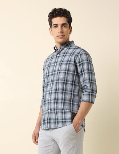 Image of U.S. POLO ASSN. Men's Pure Cotton Regular Fit Grid Tattersall Checked Shirt