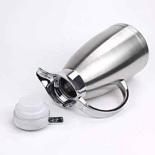 61Oz Coffee Carafe Airpot Insulated Coffee Thermos Urn Stainless Steel Vacuum Thermal Pot Flask For Coffee, Hot Water, Tea, Hot Beverage - Keep 12 Hours Hot, 24 Hours Cold (Silver) … #TOP6