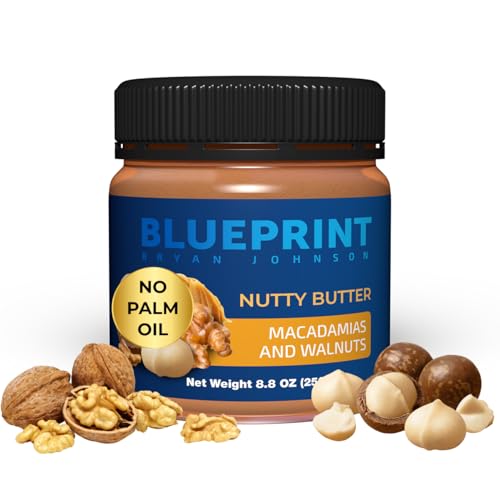 Comparison: Best Blender For Nut Butter 11 Blueprint Bryan Johnson Nutty Butter – Chunky Macadamia Nut Butter with Walnut – No Palm Oil, No Added Sugar – Just 3 Ingredient – Keto, Vegan, Paleo – Low Carb Nut Butter Snack – 8.8oz Jar