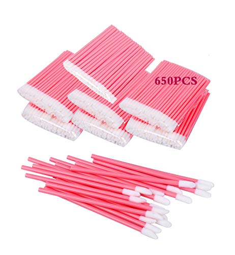 650Pcs Disposable Lip Gloss Applicators Make Up Brush Lipstick Wands Makeup Applicators Brushes Applicator Tool Makeup Beauty Tool Kits Disposable Lip Brushes Tool Kits Pink #TOP19