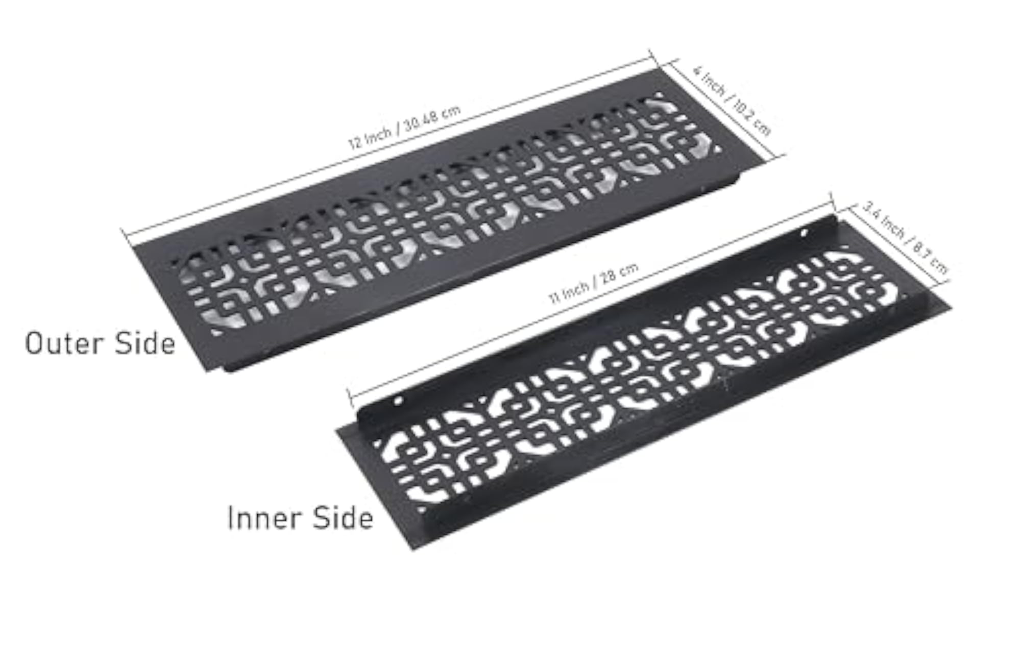 Rose Finish Aluminium Kitchen Ventilation Grill, 4x12 Inch Pack of 3