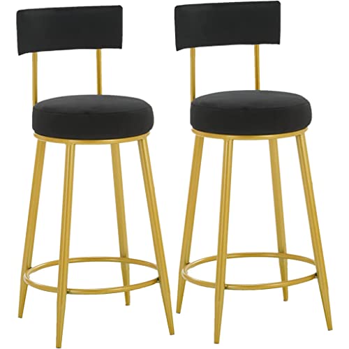 AXWT Juego de 2 Taburetes de Terciopelo para mostrador, tapicería Taburetes de Bar Taburetes de Bar Taburetes de Altura para Isla de Cocina, Sillas de Bar Modernas Sillas de Comedor con Respaldo