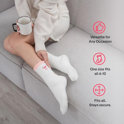 Image of COOLMATE Fuzzy Socks for Women Gift Box - Cozy Soft Cloud Socks for Spa Home, Mother's Day Gifts for Mom Grandma