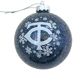 Minnesota Twins MLB Glass Glitter Ball Ornament – Official Licensed Holiday Decoration, Christmas Tree Ornament with Twins Logo & Team Colors – Ideal Gift for Twins Fans