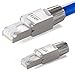 Produktbild hb-digital 2x CAT 8 RJ45 Stecker Netzwerkstecker für starre LAN Kabel Verlegekabel Ethernet - werkzeuglos LSA - 40 Gbit/s AWG 22-26 vollgeschirmt STP 50 vergoldete Kontakte