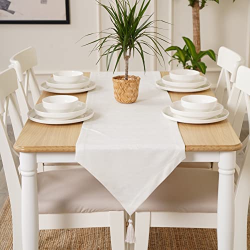 Toshe Table Runner 14X36 Inch Decorative Kitchen Runner Wedding Indoor And Outdoor Table Runner Modern Table Runner (White, 14 X 36) #TOP1